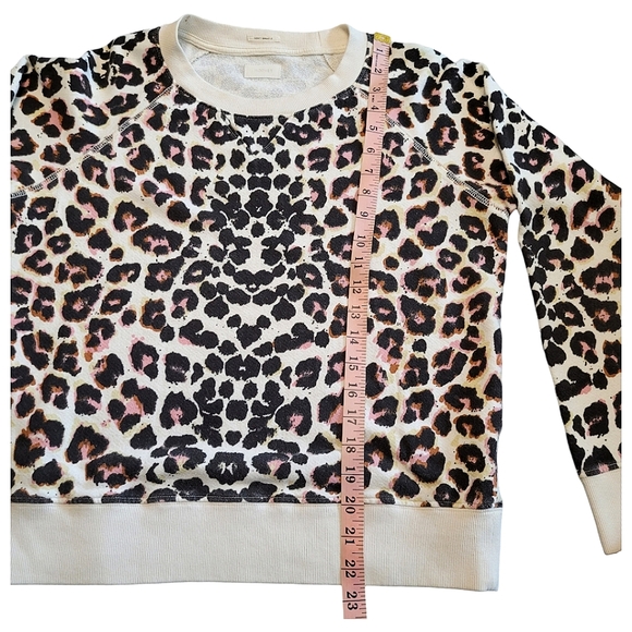 Mother The Square Leopard Print Sweatshirt Multicolored Cotton Crewneck Size S - Picture 15 of 17